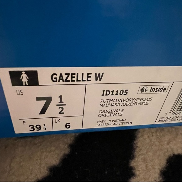 NWT Adidas Gazelle Valentine’s Putty Mauve Ivory Pink Sneakers Sz Women’s 7.5 - Picture 14 of 15